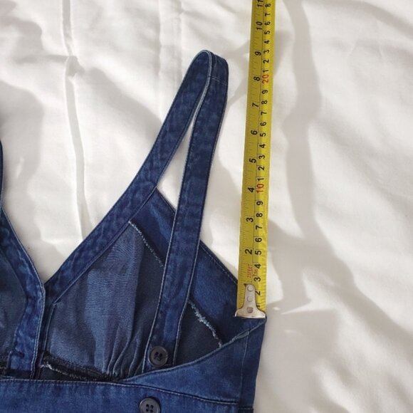 H&M EUROPE- Vintage Cotton Dungaree Overall A Line Dress - Picture 9 of 16